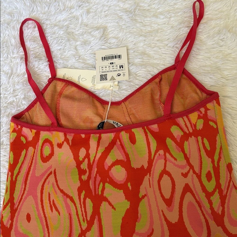 NWT Zara Light Flaws Mini Jacquard Swirl Dress Size M - Picture 9 of 14